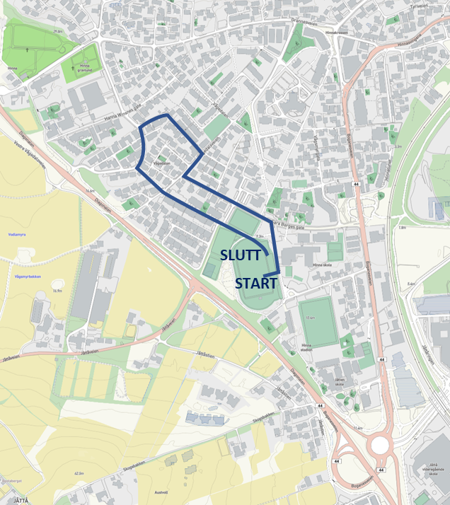 Rute for 17. maitoget for barnehagene